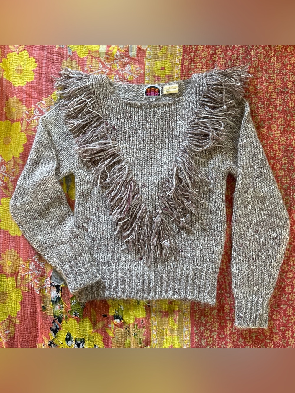 Rare Vintage 80s Miller Outerwear Fringe Statement Sweater!